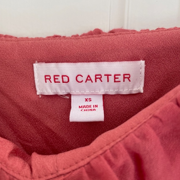 Red Carter Ruffle Mini Dress, Dusty Rose - Picture 4 of 8